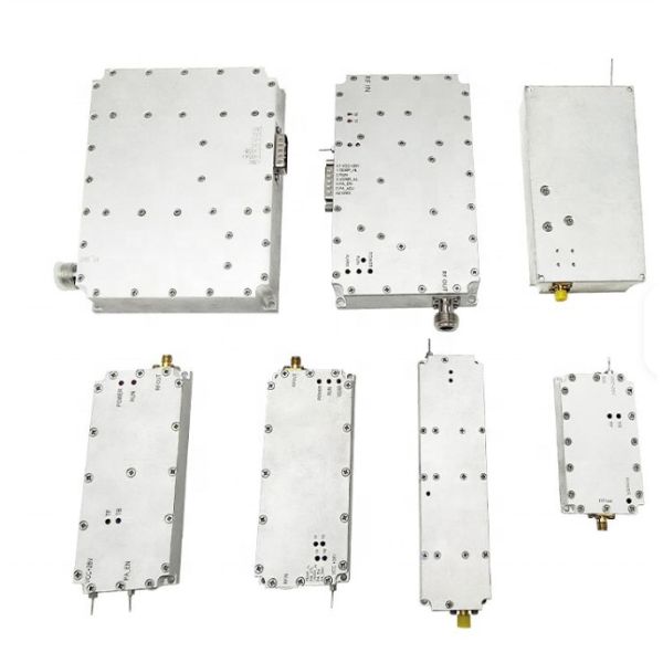 50W 6500-7200 MHz High-Power RF Amplifier Module with 24-28V and 132x53x17mm Size for Wireless & RF Applications