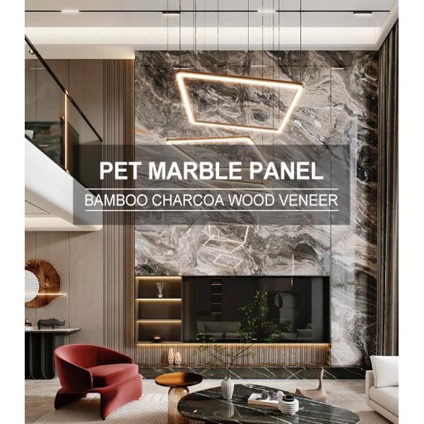 PET MARBLE PANEL HIGH GLOSS MARBLE SHEET BAMBOO WOOD Fibre FOR INTERIOR WALL PANEL