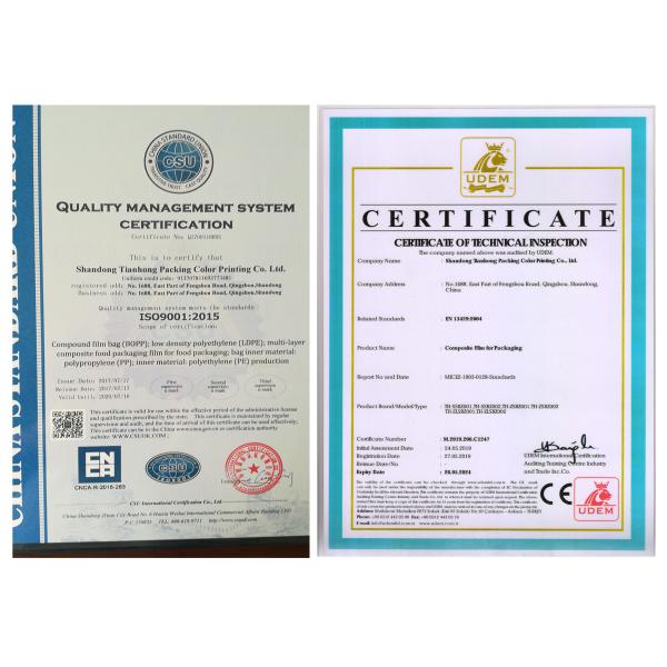 Ampliación del embalaje de película impresa personalizada 100 mm Certificado ISO9001 2008