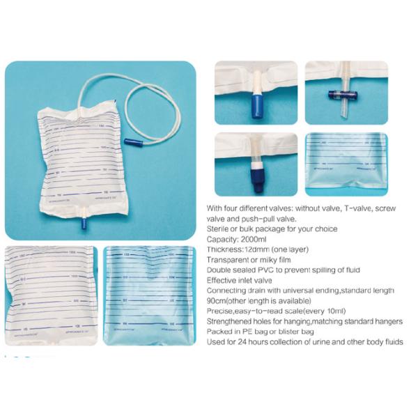 Disposable Medical Sterile Urology Series Economic  Urine Bag Customized for adult PVC urine bag