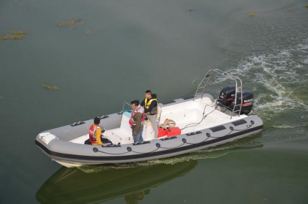French Orca Hypalon Large RIB Boat 8.3m Length Dark With Twin 225HP Motor