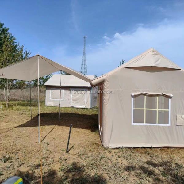 Large PVC Full Garden Tents Inflatable Air Tourist Tent Outdoor Waterproof Family Hiking and Travelling Tent Suit for 2-3 Person