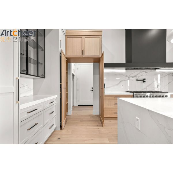 Modern Stylish Solid Wood Kitchen Cabinet with Customized Color for Modular Kitchen Furniture