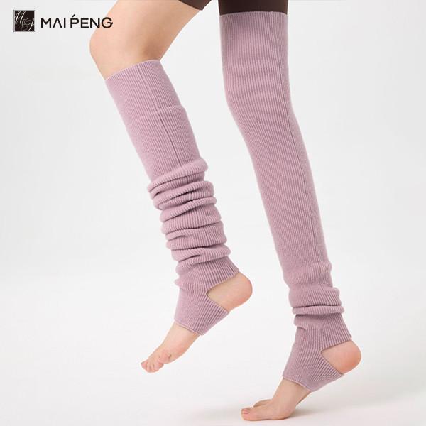Femmes à nervures au-dessus du genou chaussettes hautes chaussettes chauffantes pour les jambes sans orteils chauffantes pour les jambes pour le yoga et le ballet