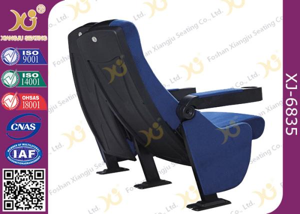 High Back Heavy Spring Fixed Theatre Seating Chairs With Plastic Cup Holder