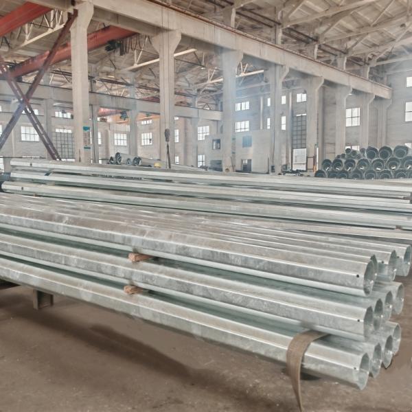Hongxin 10M Octagonal Galvanized Steel Lighting Pole with Curved Single Arm