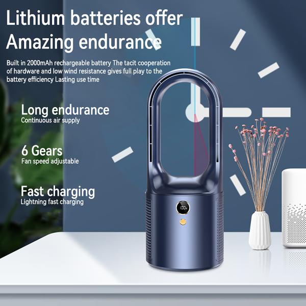 Вентилятор вентилятора 4.1W HEBRONFAN Handheld Bladeless Bladeless с очистителем воздуха