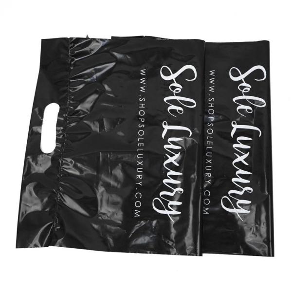 13x17 Black poly mailers with die-cut handle,plastic handle carry bags, handle plastic bags,mailing bag with handle