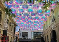 Boules iridescentes gonflables décoratives de flottement de miroir de boule colorée gonflable de miroir d'éblouissement géant de PVC