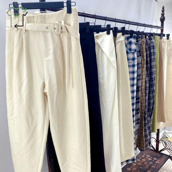 Women's Used Trousers High Waist Wide Leg Drape Second Hand Autumn Casual Pants