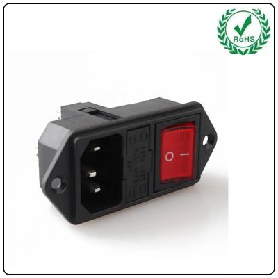 Soquete LZ-14-F14 C14 10A 250V 3 Pin Plug Toggle Switch Wiring SDK da entrada do conector da alimentação CA