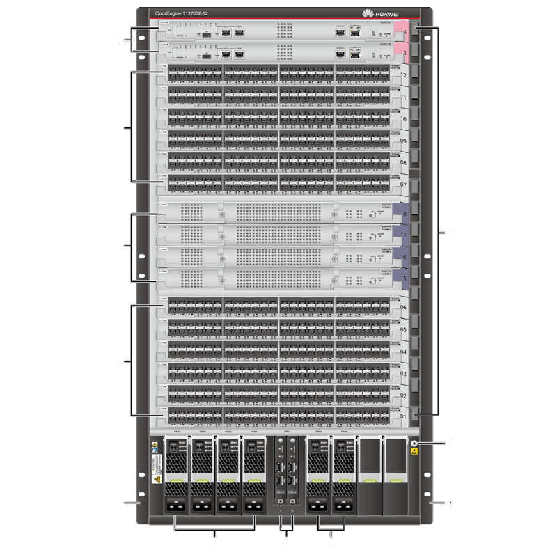VLAN Enterprise Huawei Core Switch 43200Mpps 144000Mpps CloudEngine S12700E-12