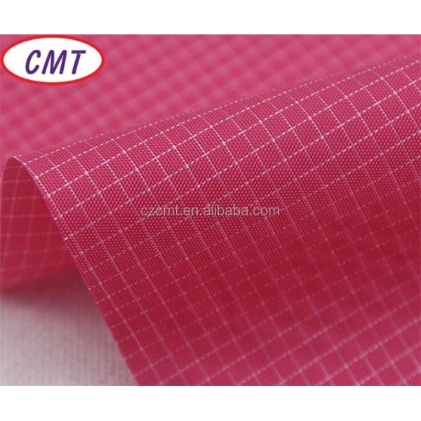 200D PU Coated Double Colors Waterproof Grid Nylon Oxford Fabric with Customized Color