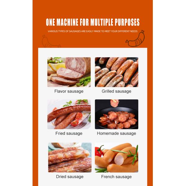 Stainless Steel Sausage Filler for Food Machine Holds 13kg Meat Capacity 15L Capacity