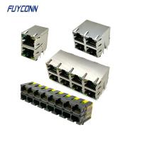 RJ45 à angle droit femelle Jack Connector, double connecteur modulaire de la couche RJ45 de carte PCB