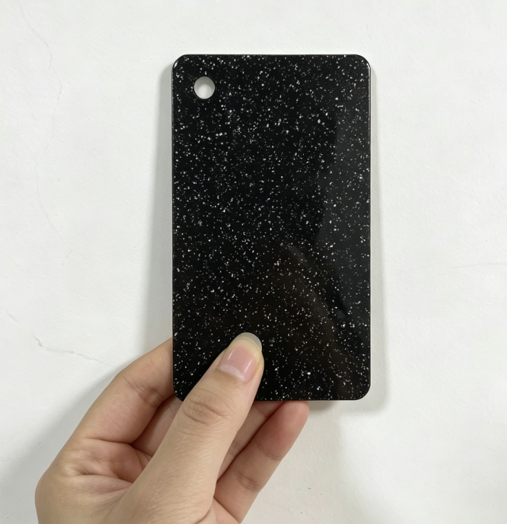 Black Glitter Marble Shining 1220x2440mm Acrylic Sheet Panel Board