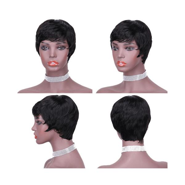 Custom Logo Raw Natural Short Pixie Cut Human Hair Wig for and Natural Look 250g-450g