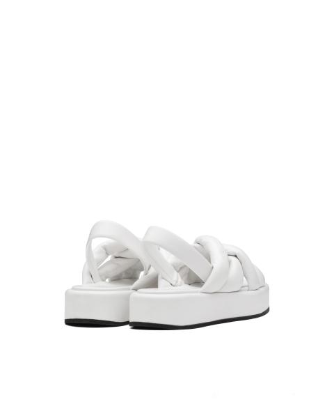 Reinforced OEM White Platform Sandals Flat With Adjustable Slingback Straps