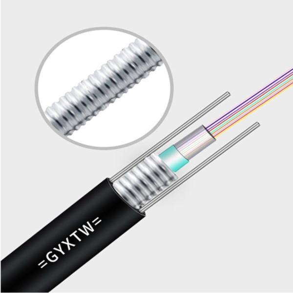 Armored Outdoor Fiber Optic Cable 8.0mm 12 Core GYXTW Fiber Cable