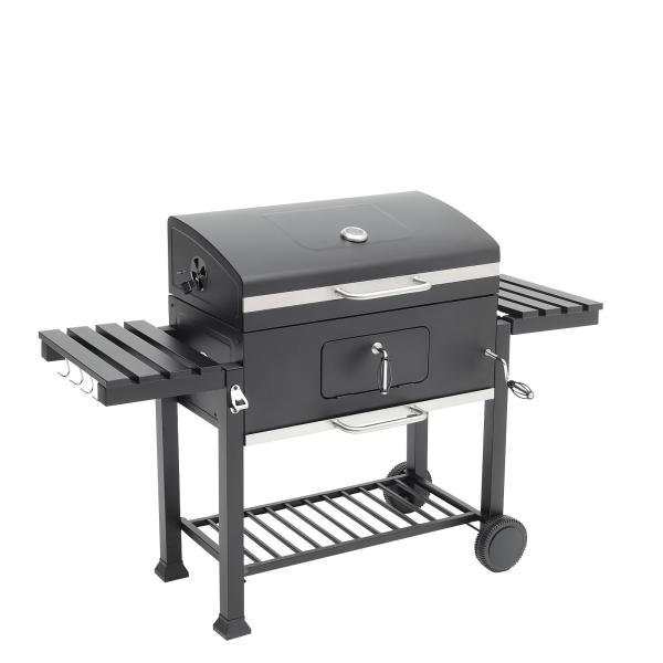 Ultimate BBQ Experience Fumador de BBQ de luxo com grande carrinho e grelha de aço