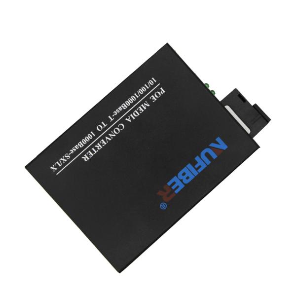 48V POE Fiber Media Converter 1000M Fx to 10/100/1000M Tx Simplex SM 1310 / 1550nm POE Powered Switch