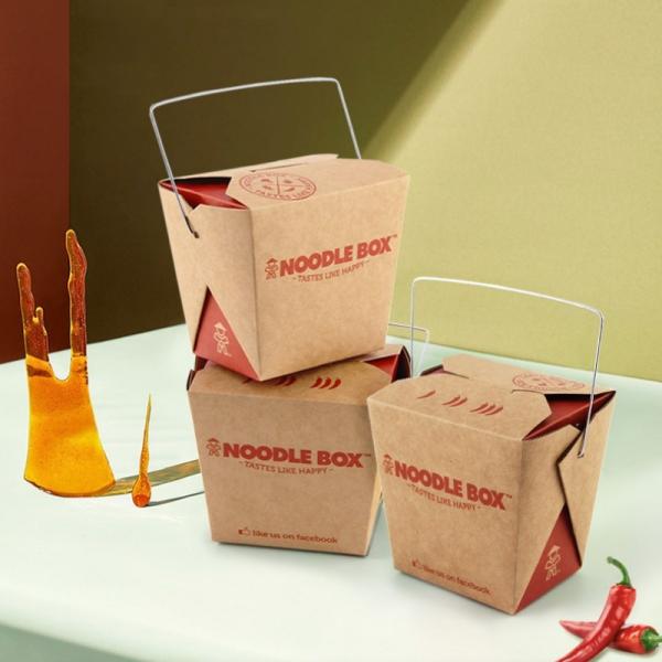 250ml Foldable Round Biodegradable Disposable Tableware 8oz 12oz Paper Noodle Box