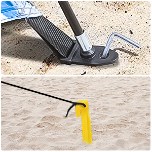 Beach Tent Sun Shelter - Portable Sun Shade Instant Tent for Beach Carrying Bag, Stakes, 6 Sand Pockets, Anti UV