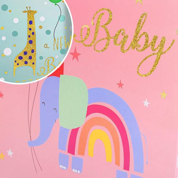 Наклейки Красочные мультфильмы животных Конфеты Подарочный бумажный пакет для детей День рождения Детский душ