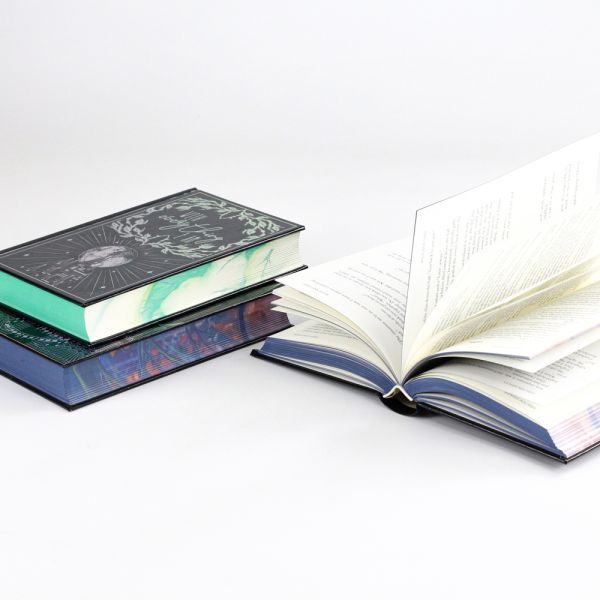 Custom Hardcover Book Printing Multi-Color Stenciled Sprayed Edges Printing
