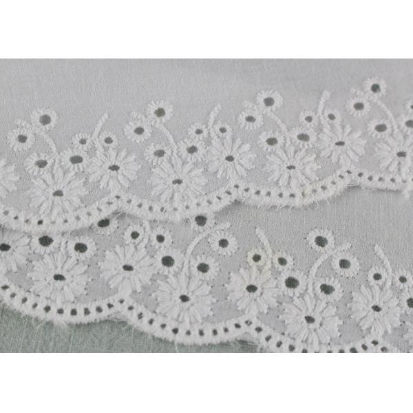 Белая отделка шнурка хлопка отверстии, Скаллопед флористическая лента шнурка для платья свадьбы