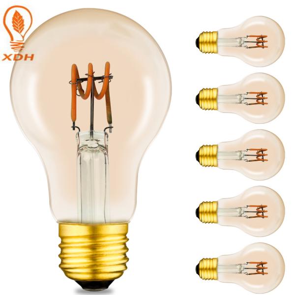 Bulbo espiral exterior decorativo Dimmable 4w 6w do filamento das ampolas E27 do diodo emissor de luz de A19 A60