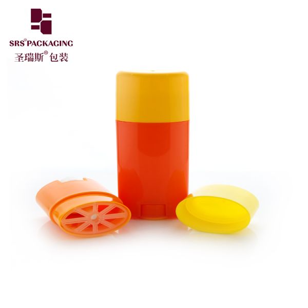 D040 15ml 50ml 75ml Oval Shape PP Glossy Deodorant Stick Container Packaging PCR Bottom Filling
