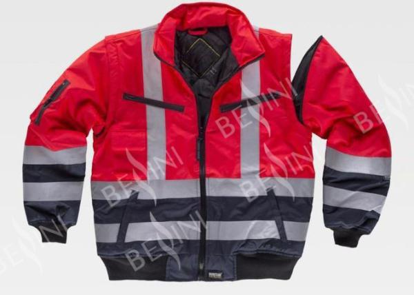 Professional Safety Work Clothes Mens Reflective Jackets Customized Size