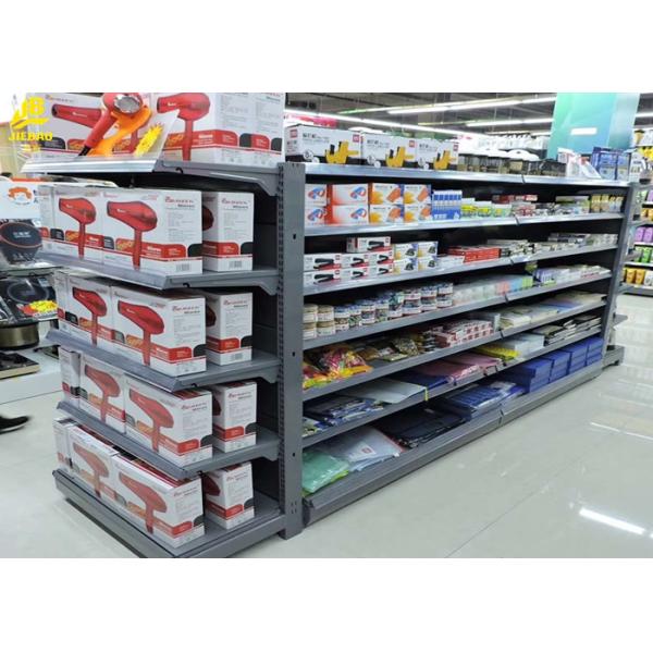 Steel Grocery Store Shelving Systems , Anti Corrosion Gondola Store Shelving