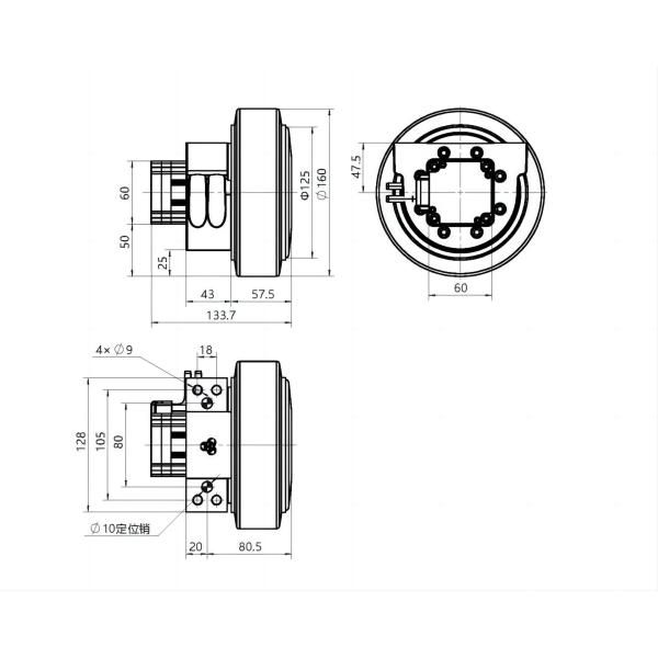 CE Certificated Steering AGV Drive Wheel 125mm 350kg