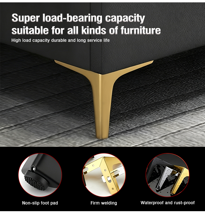Custom Furniture Hardware Metal Iron & Steel Sofa Support Legs New Style Furniture Heightening Leg Accessories