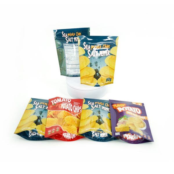 Food Industrial PET VMPET PE Custom Printed Potato Chip Bags Packaging Bags for Plantain Chips Banana Snacks Pouches