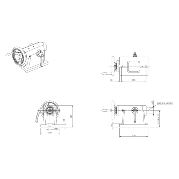 4 Axis Manual Center Tailstock With Easy Installation Extra Stability For Heavy Cutting