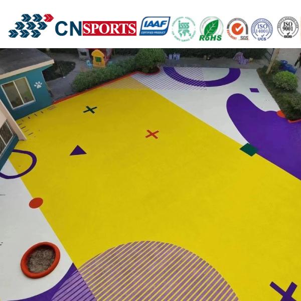 Colourful EPDM Rubber Flooring Constructed By PU Binder And Rubber Granules