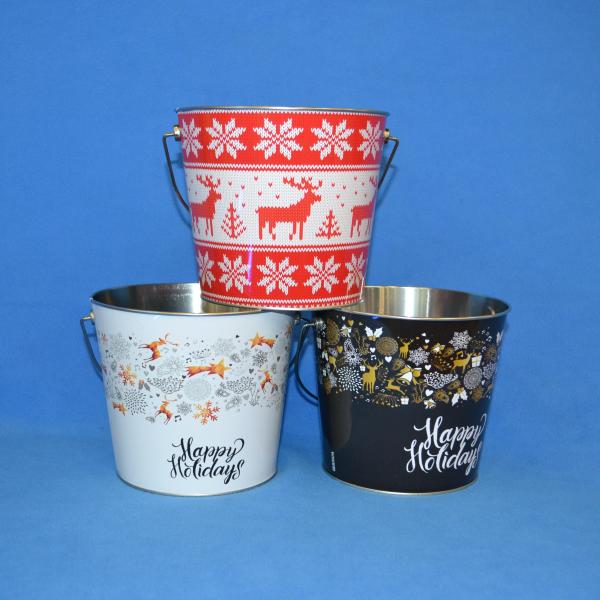 DADI Carry Handle Tin Popcorn Bucket 1.8L Personalized Metal Popcorn Bucket For Cinema