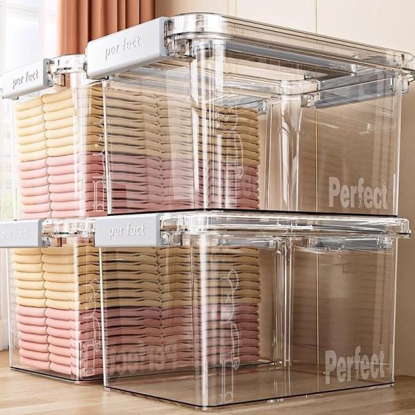 Clear Plastic Storage Bins – Pantry Organizers & Storage Containers, Cabinet Organizer - Home Organization Must Haves For Kitchen, Laundry Room, Office, Closet, Garage & Freezer