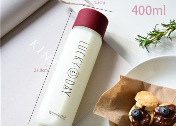 Garrafa de água de vidro inquebrável magro 400ML resistente ao calor com cordão portátil