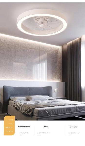 Fábrica 2025 Nueva Iluminación Estándar Japonés Ventilador Cruzado Luz LED Ventilador de Techo Integrado Dormitorio Comedor Lámpara ABS