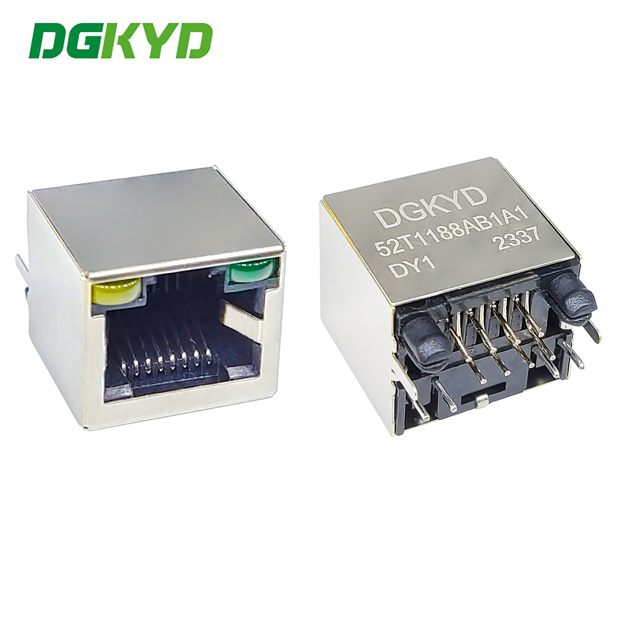 DGKYD52T1188AB1A1DY1 8P8C RJ45 соединитель 180° Вертикальный интерфейс без световой ленты