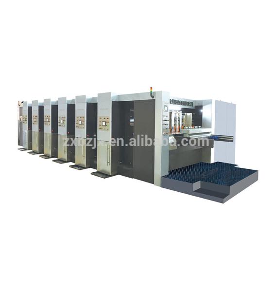 Box Carton High Speed Felxo Printer Oil-Coating Drying Slotter And Die Cutter Machinery