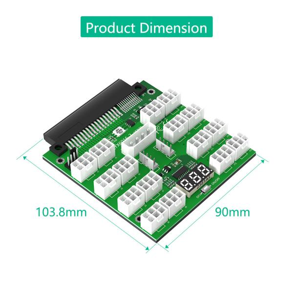 16 Ports 12V PCI-E 6Pin Server Power Supply Breakout Board for Daier 750W 1100W 1600W 2000W 2400W Synchronization Connector