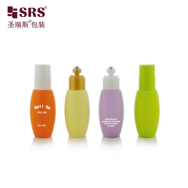 45ml Oval HDPE Plastic Roll‑on Bottle Empty Deodorant Roller Container For Perfume Essential Oil Custom Printing