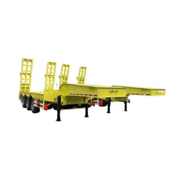 Van-type 3axle Extendable Drop Deck Lowbed Utility Cargo Heavy Duty Carrier Semi Trailer