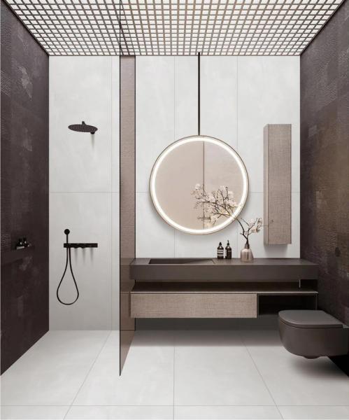 Plancher rétro durable 600x1200mm Carreaux de porcelaine vitrée douce Pour les hôtels et les salles de bains Carreaux intérieurs
