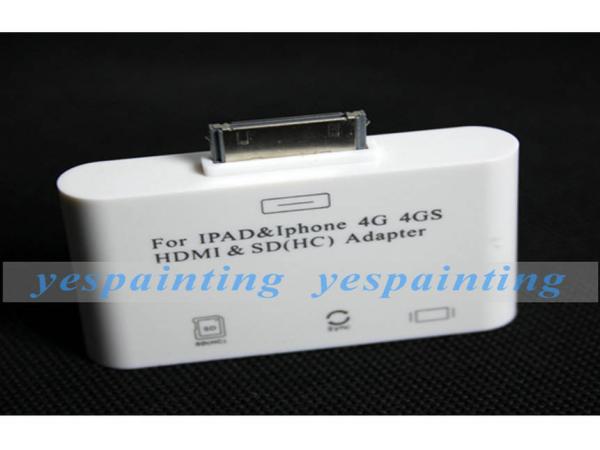 Portable Lightweight  Video / Audio Transmits Adapter To HD TV / HDMI For IPhone 4GS